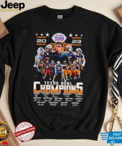 Oklahoma State Cowboys 2023 Texas Bowl Champions signatures shirt