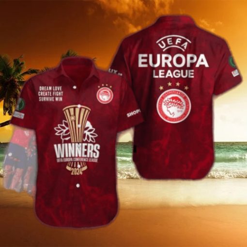 Olympiacos 2024 Winners Europa Conference League Hawaiian Shirt