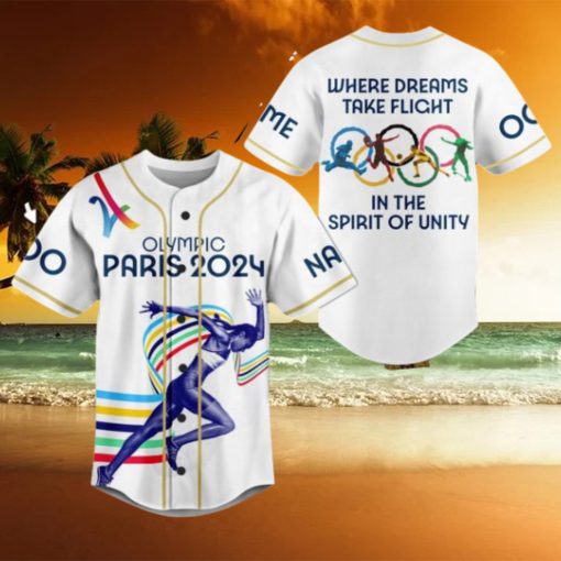 Olympic Paris 2024 Where Dreams Take Flight In The Spirit Of Unity Custom Baseball Jersey