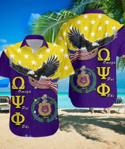 Omega Psi Phi With Eagle Us Flag Hawaiian Shirt For Men And Women