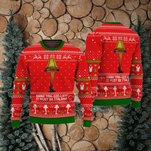 OnCoast Christmas Story Fragile Leg Lamp Ugly Christmas Sweater