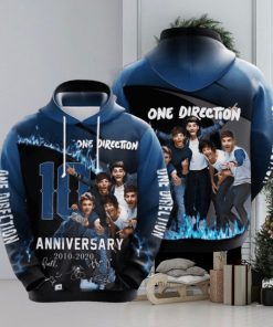 One Direction 10th Anniversary 2010 2020 Signature Design Gift For Fan Custom Ed Awesome 3D Hoodie