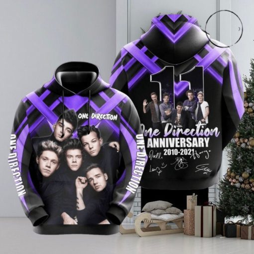 One Direction 11th Anniversary 2010 2021 Signature Design Gift For Fan Custom Ed All Over Print Hoodie