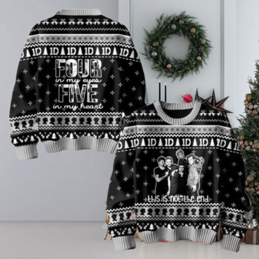 One Direction Four In My Eyes Five In My Heart Christmas Sweater Chirstmas Gifts 2024 Xmas For Family And Friends Ugly Sweater