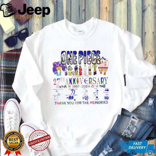 One Piece 27th anniversary 1997 2024 thank you for the memories shirt