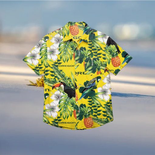 Oregon Ducks Floral Hawaiian Shirt