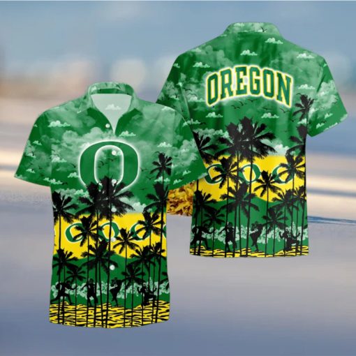 Oregon Ducks Palms Tree Hawaiian Shirt