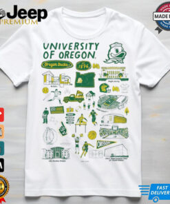 Oregon Ducks Vive La Fete Impressions Artwork shirt featuring dynamic graphic design and vibrant team spirit, perfect for Oregon fans and sports enthusiasts.