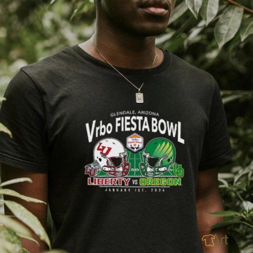 Oregon Ducks vs. Liberty Flames Blue 84 2024 Fiesta Bowl Matchup T Shirt