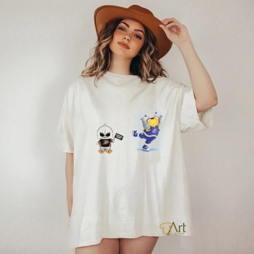 Original Anaheim Ducks VS Tampa Bay Lightning NHL 2024 mascot cartoon hockey shirt