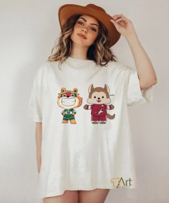 Original Arizona Coyotes VS Minnesota Wild NHL 2024 mascot cartoon hockey shirt