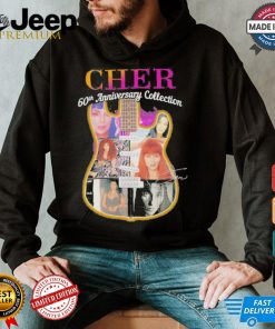 Original Cher 60th anniversary collection signatures guitar shirt