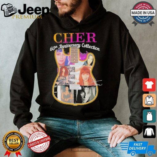 Original Cher 60th anniversary collection signatures guitar shirt