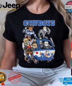 Original Dallas Cowboys NFL Horror Characters Movie Hippie Halloween Shirt