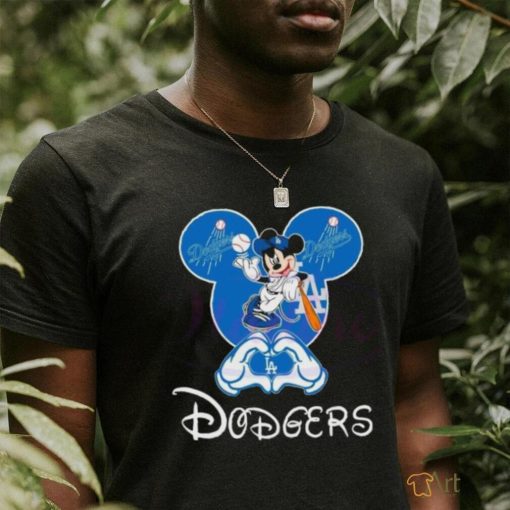 Original Disney Mickey Loves Los Angeles Dodgers Heart 2024 Shirt