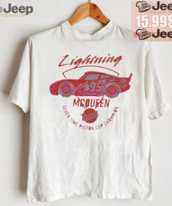 Original Disney cars lightning mcqueen seven time piston cup champion shirt