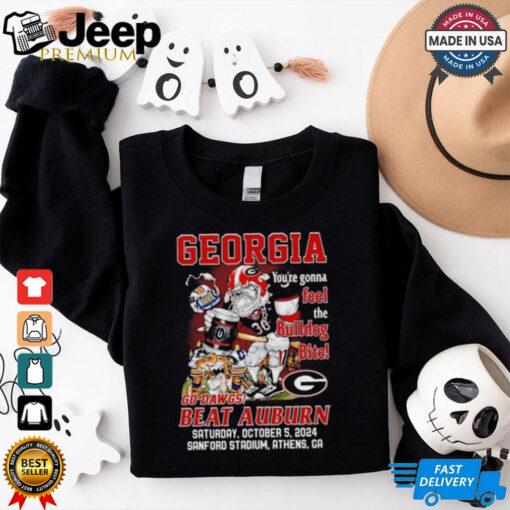 Original Georgia Bulldogs You’re Gonna Feel The Bulldog Bite Dawgs Beat Auburn 2024 Shirt