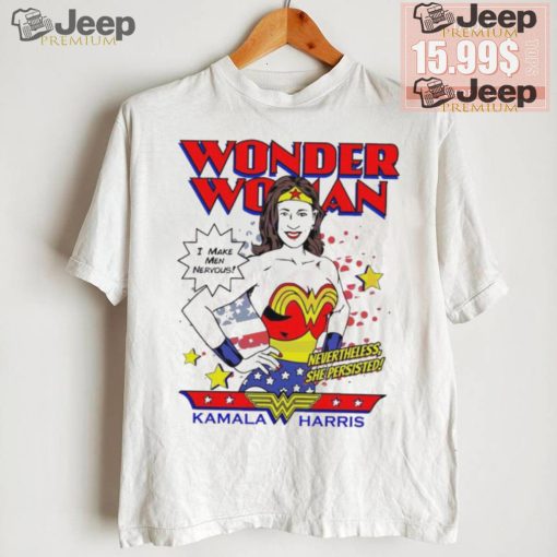 Original Kamala harris wonder woman I make men nervous 2024 shirt