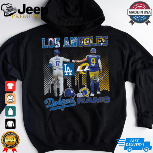 Original Los Angeles Dodgers And Rams Shohei Ohtani, Matthew Stafford Signatures 2024 T shirt