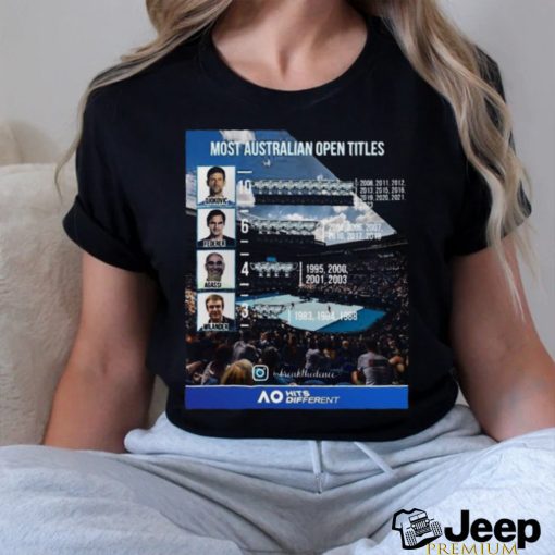 Original Most Australian open titles 2024 tennis shirt