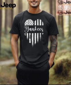 Original New York Yankees Fan USA Flag Heart Yankees T Shirt