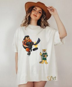Original Philadelphia Flyers VS Minnesota Wild NHL 2024 mascot cartoon hockey shirt