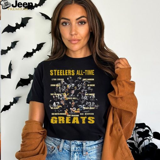 Original Pittsburgh Steelers All time Greats Signatures Tshirt