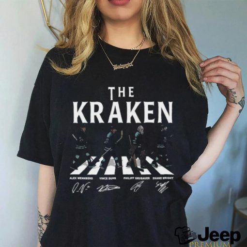 Original Seattle Kraken Walking Abbey Road Signatures Ice Hockey 2024 T Shirt