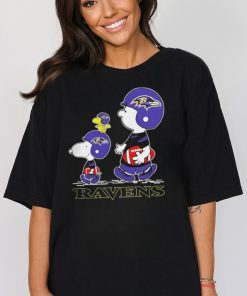 Original Snoopy And Charlie Brown Baltimore Ravens Football The Peanuts Characters Shirt