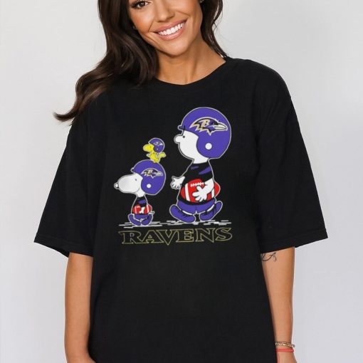 Original Snoopy And Charlie Brown Baltimore Ravens Football The Peanuts Characters Shirt