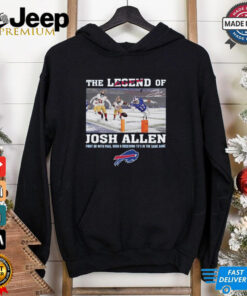Original The Legend of Josh Allen First QB with Pass Rush and Receiving Signature shirt, unique design celebrating Josh Allen's versatility, perfect for Bills fans and football enthusiasts.