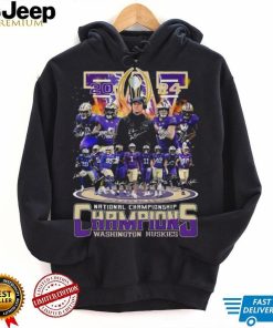 Original Washington Huskies College Football 2024 National Championships Champions Signatures T Shirt