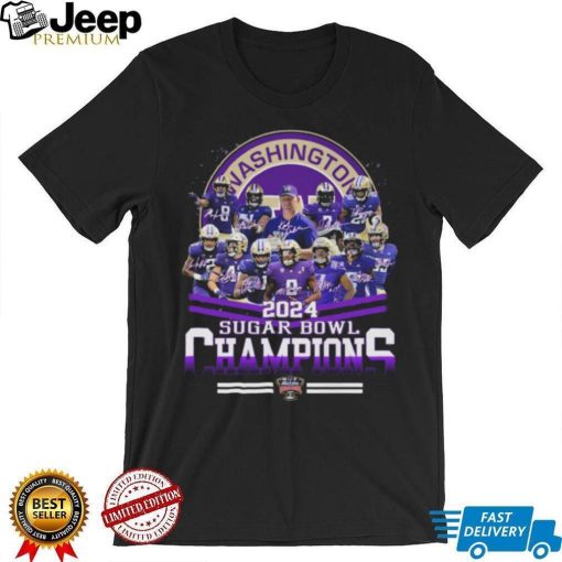 Original Washington Huskies Players 2024 Sugar Bowl Champions Signatures Shirt