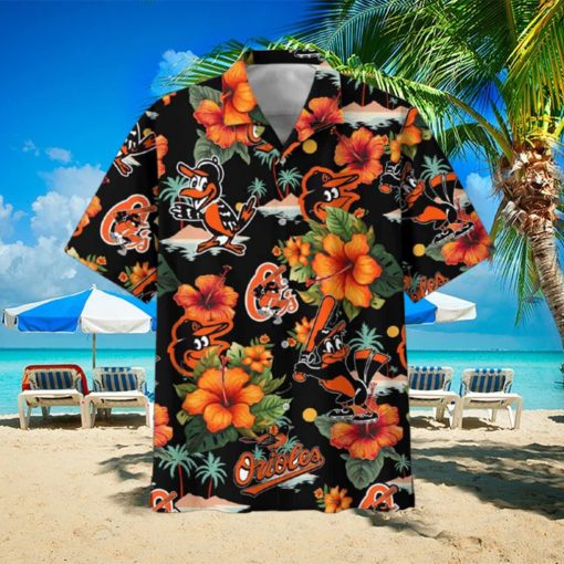 Orioles Flowers Baseball Team Fan Hawaiian Shirt