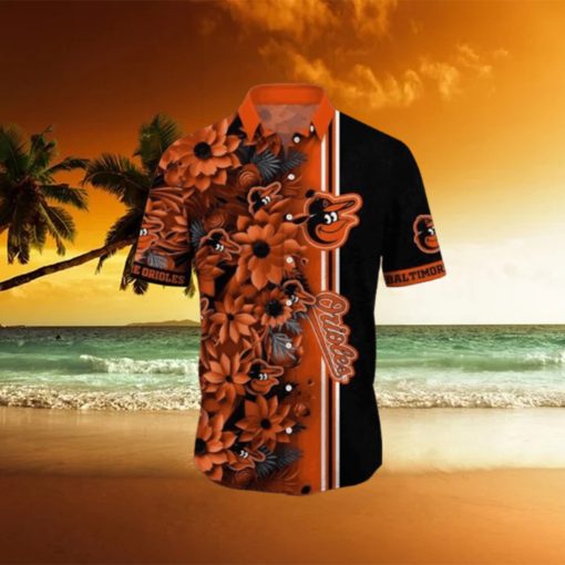 Orioles MLB Flower Summer Aloha Short Sleeve Hawaiian Shirt