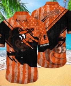 Orioles Retro Star Stripe Tropical Hawaiian Shirt