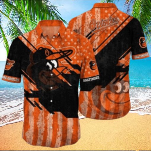 Orioles Retro Star Stripe Tropical Hawaiian Shirt