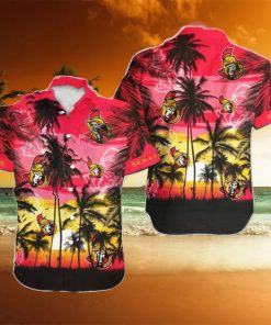 Ottawa Senators NHL Hawaii Coconut And Logo Full Printed Hawaiian Shirt