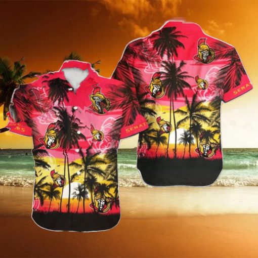 Ottawa Senators NHL Hawaii Coconut And Logo Full Printed Hawaiian Shirt