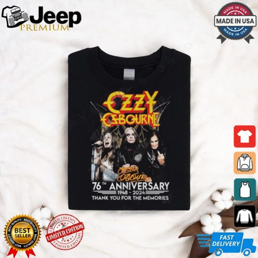 Ozzy Osbourne 76th Anniversary 1948 – 2024 Thank You For The Memories T Shirt