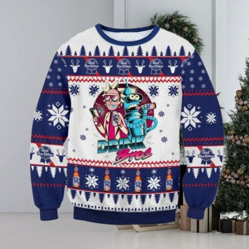 Pabst Blue Ribbon Rick And Morty Ugly Sweater