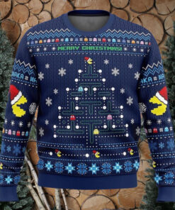 Pac Man Ugly Christmas Sweater, Pac Man Game Ugly Christmas Sweater