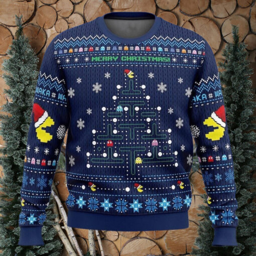 Pac Man Ugly Christmas Sweater, Pac Man Game Ugly Christmas Sweater