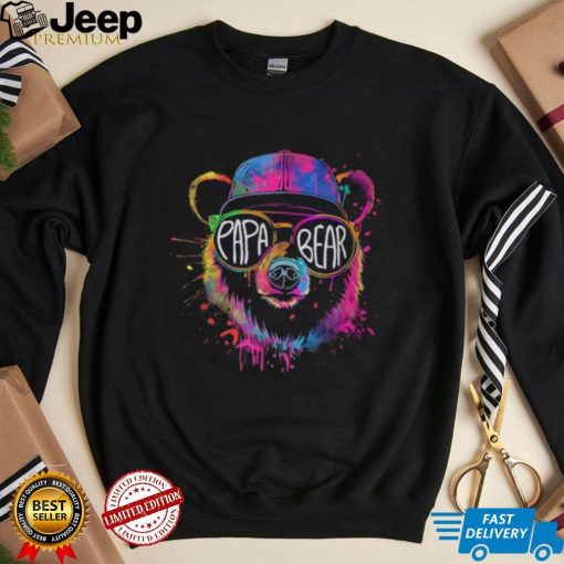 Papa Bear Face Sunglasses Papa Bear Lover Father’s Day T Shirt