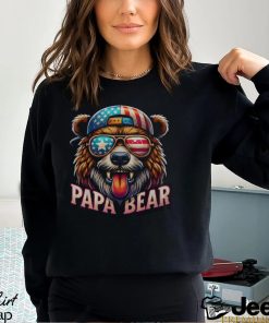 Papa Bear Fathers Day Us American Flag Best Dad Men's T shirt