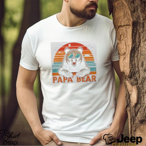 Papa Bear With Sunglasses Bear For Dad Men’s T shirt