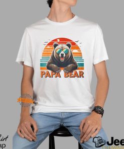 Papa Bear With Sunglasses Bear For Dad T Shirt