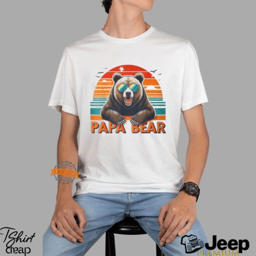 Papa Bear With Sunglasses Bear For Dad T Shirt