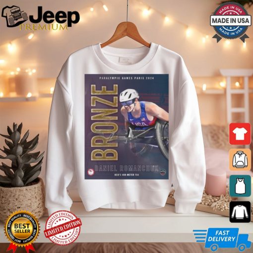 Paris Paralympics 2024 Poster Daniel Romanchuk Men’s 400 Meter T54 Bronze Medal t shirt