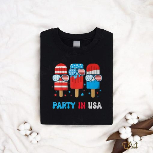 Party In Usa 4Th July Popsicle Usa Flag Boy Toddler T Shirt